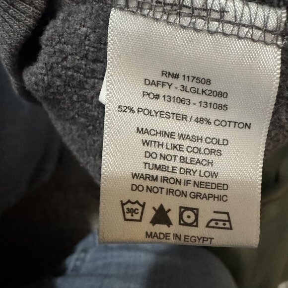 Levis Hoodie Sweatshirt Mens XL Gray Green Daffy Raglan Denim Goods Logo Fleece - Picture 4 of 7